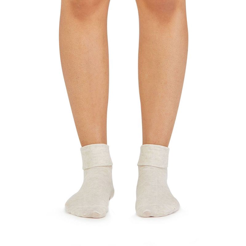 slide 8 of 13, Women's Fruit of the Loom Cotton Comfort 4pk Turn Cuff Ankle Socks - Neutral 4-10: Recycled Cotton, Midweight Fabric, 4 ct