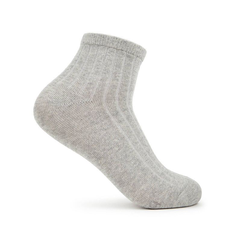 slide 2 of 8, Women's Fruit of the Loom Cotton Comfort 4pk Ankle Socks - Black/Gray 4-10: Cotton Blend, Midweight, Machine Washable, 4 ct