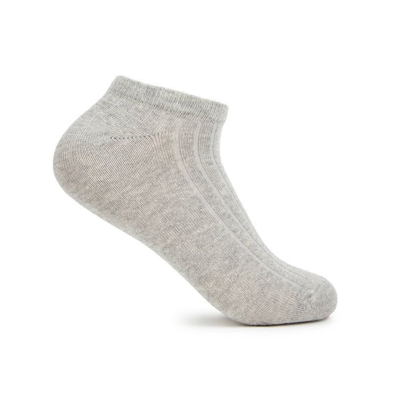 slide 2 of 7, Women's Fruit of the Loom Cotton Comfort 4pk No Show Socks - Black/Gray 4-10: Cotton Blend, Midweight, Machine Washable, 4 ct