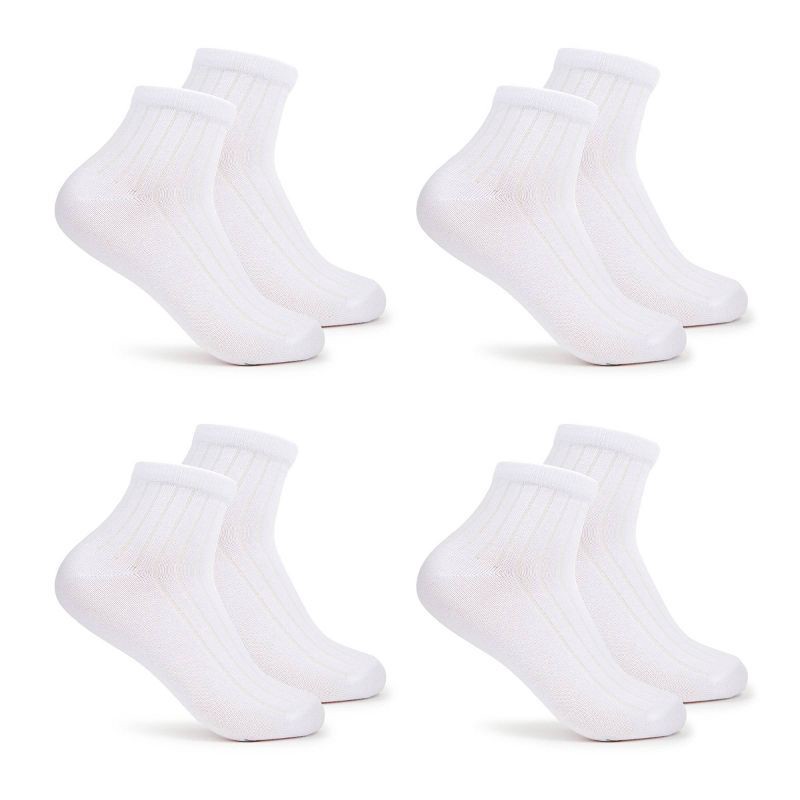 slide 3 of 7, Women's Fruit of the Loom Cotton Comfort 4pk Ankle Socks - White 4-10, 4 ct
