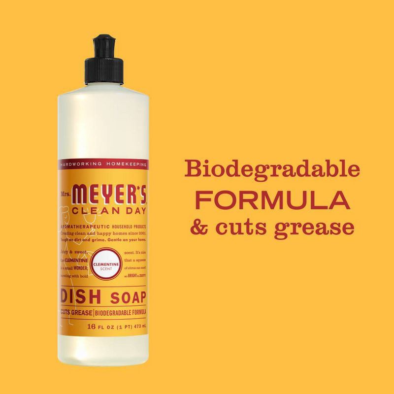 slide 5 of 7, Mrs. Meyer's Clean Day Dish Soap - Clementine - 16 fl oz, 16 fl oz