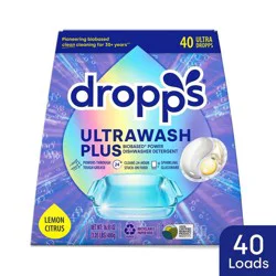 Dropps Dish UltraWash Plus Biobased Detergent Pods - Lemon Citrus - 16.93oz/40ct