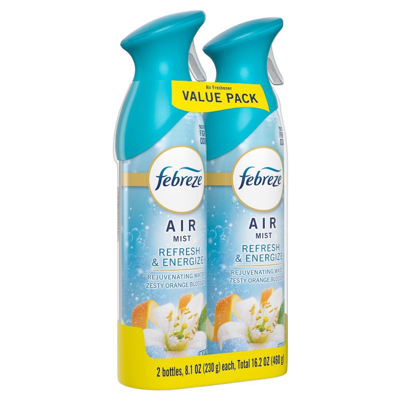 slide 8 of 9, Febreze Air Mist Odor-Fighting Air Freshener - Refresh & Energize - 8.1oz/2ct, 17 oz