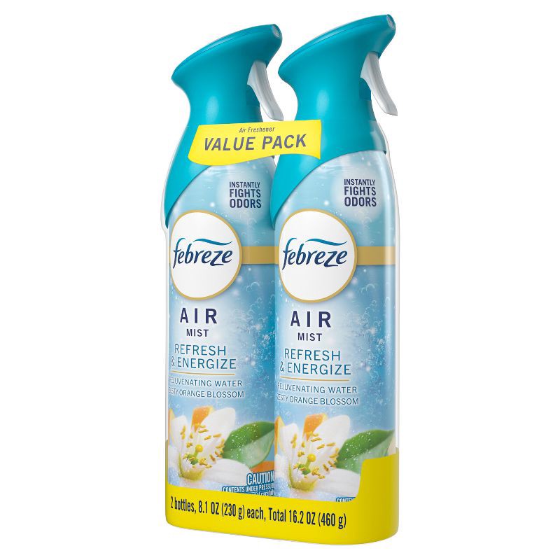slide 9 of 9, Febreze Air Mist Odor-Fighting Air Freshener - Refresh & Energize - 8.1oz/2ct, 17 oz
