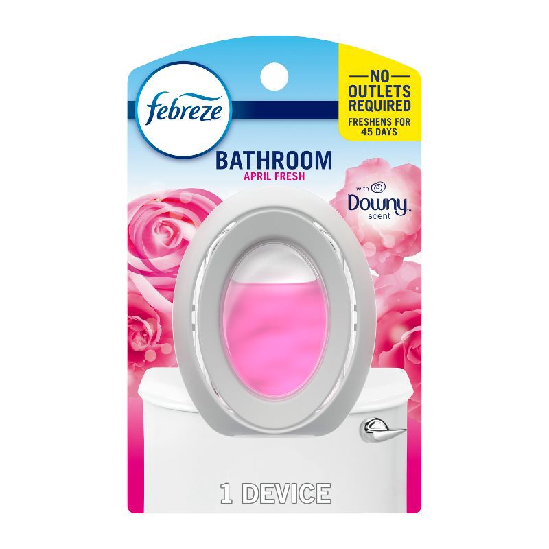 slide 1 of 10, Febreze Bathroom Downy Air Freshener - 0.25 fl oz: Oil, Fresh Scent, Non-Powered, 0.25 fl oz