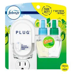 Febreze Plug Starter Kit Gain Original Air Freshener Refill - 0.87 fl oz/2ct