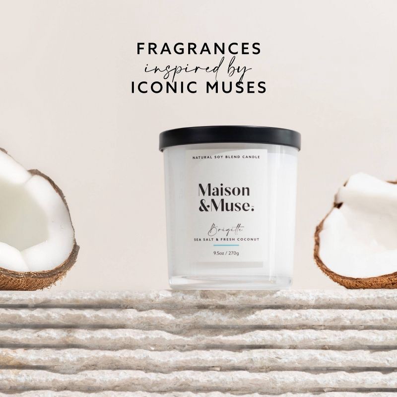 slide 2 of 6, Maison&Muse Scented Candle - Sea Salt & Fresh Coconut (Brigitte) - 9.5oz, 9.5 oz
