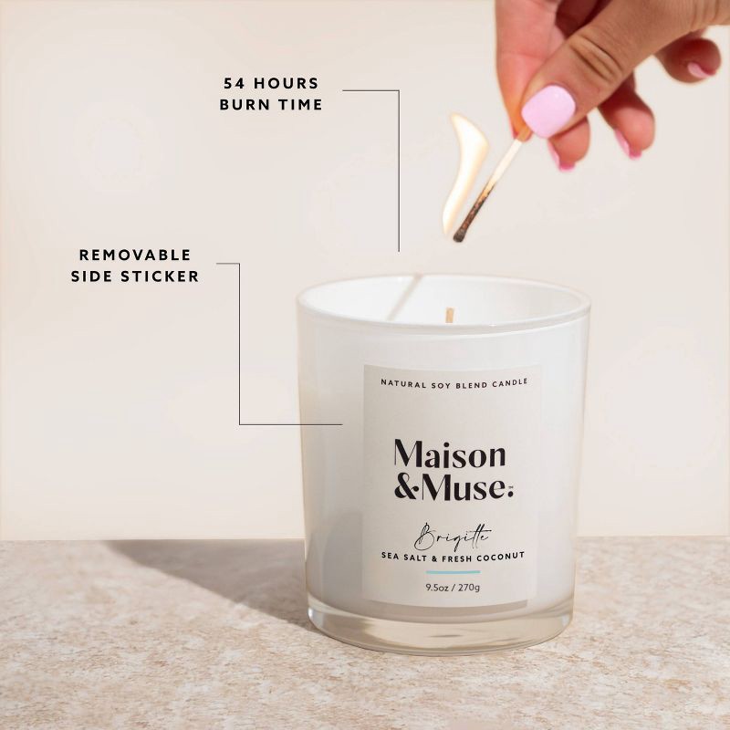 slide 3 of 6, Maison&Muse Scented Candle - Sea Salt & Fresh Coconut (Brigitte) - 9.5oz, 9.5 oz