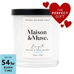 Maison&Muse Scented Candle - Sea Salt & Fresh Coconut (Brigitte) - 9.5oz