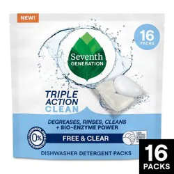Seventh Generation Triple Action Clean Dishwasher Detergent Packets - 16ct