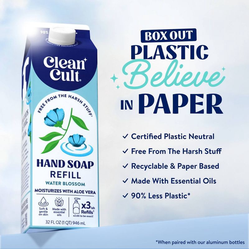 slide 2 of 8, Cleancult Liquid Hand Soap Refill - Water Blossom - 32 fl oz, 32 fl oz