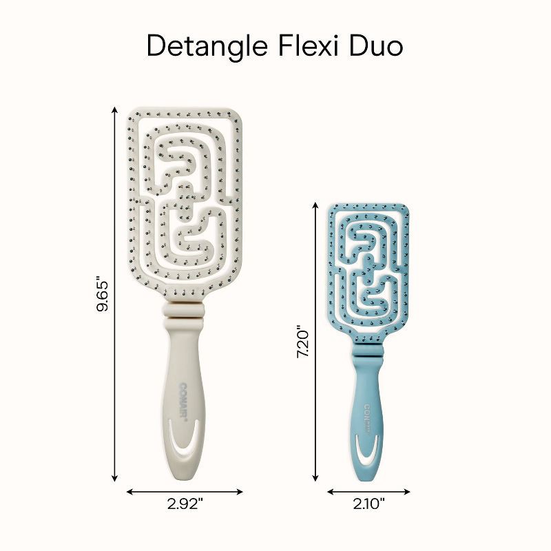 slide 8 of 8, Conair Flexi Detangling Hair Brush Value Pack - All Hair - 2pcs, 2 ct