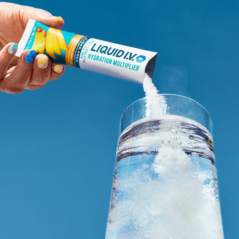slide 7 of 7, Liquid I.V. Sugar Free Hydration Electrolyte Powder Supplements - Mango Pineapple - 4.58oz/10ct, 4.58 oz, 10 ct