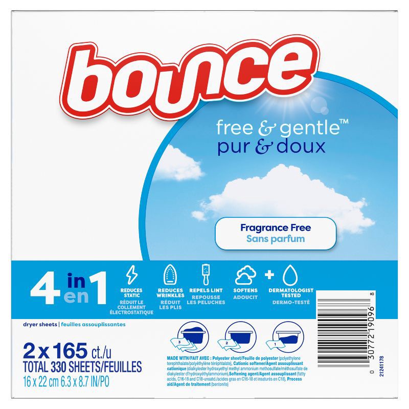 slide 8 of 9, Bounce Laundry Detergent Sheets - 330ct, 330 ct