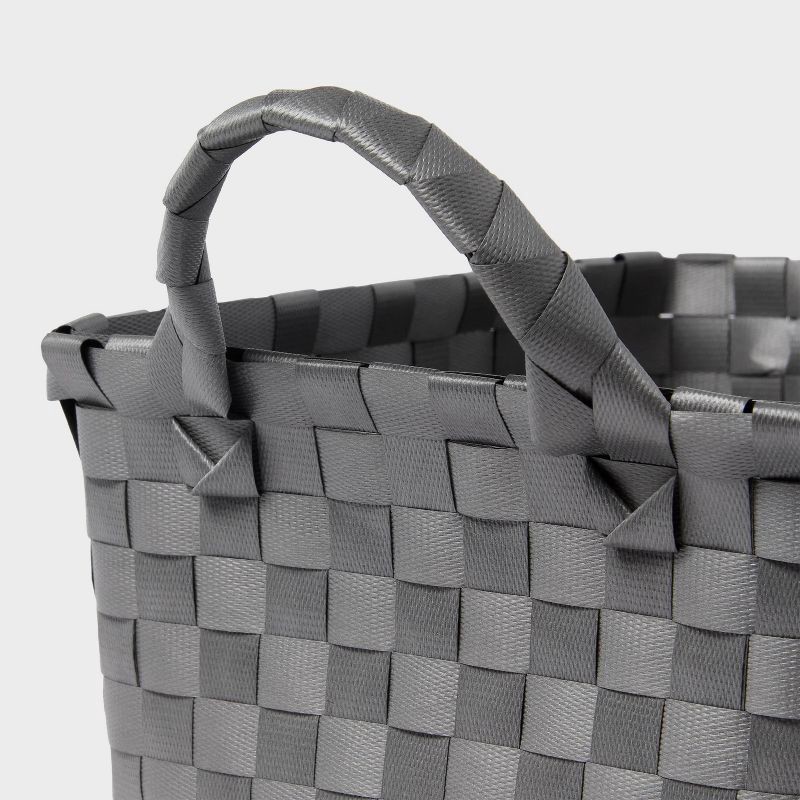 slide 3 of 3, Woven Plastic Basket Small Gray - Brightroom™, 1 ct