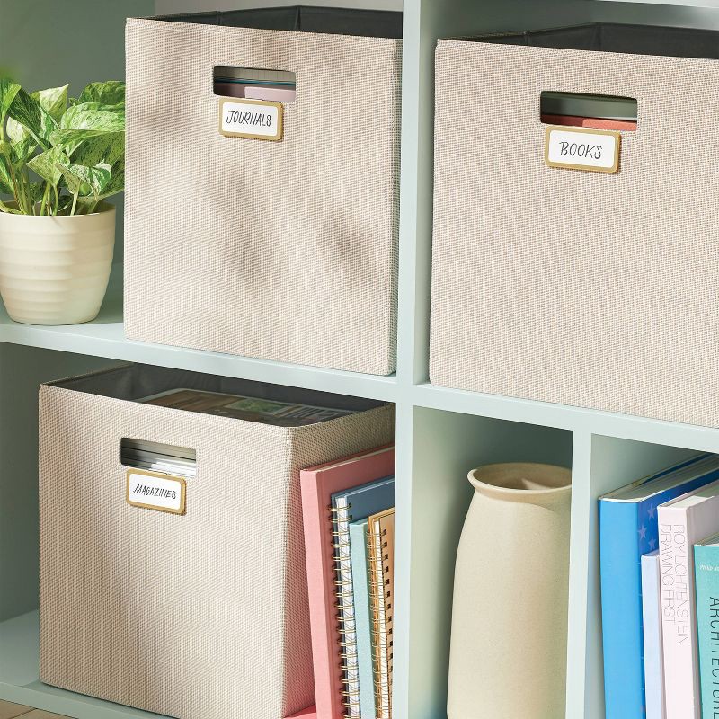 slide 2 of 3, Small Bin Labels 3pk Gold - Brightroom™, 3 ct