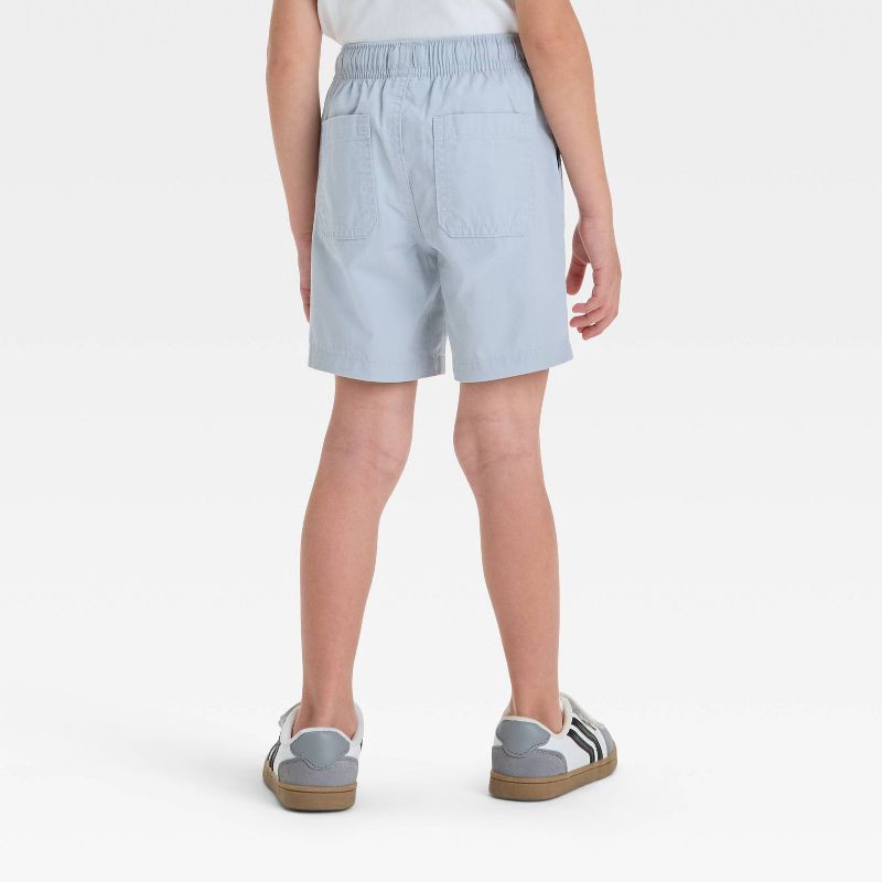 slide 2 of 3, Toddler Boys' Pull-On Woven Shorts - Cat & Jack™ Gray 4T: Midweight Twill, Flexible Drawstring, 5" Inseam, 1 ct