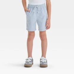 Toddler Boys' Pull-On Woven Shorts - Cat & Jack™ Gray 4T: Midweight Twill, Flexible Drawstring, 5" Inseam