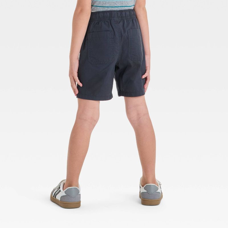 slide 2 of 3, Toddler Boys' Pull-On Woven Shorts - Cat & Jack™ Charcoal Gray 2T: Midweight Twill, Flexible Drawstring, 1 ct