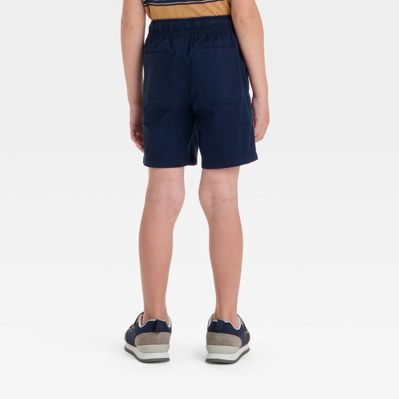 slide 2 of 3, Toddler Boys' Pull-On Woven Shorts - Cat & Jack™ Navy Blue 3T: 100% Cotton, Midweight Twill, Flexible Drawstring, 1 ct