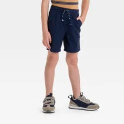 Toddler Boys' Pull-On Woven Shorts - Cat & Jack™ Navy Blue 4T: Midweight Cotton, Flexible Drawstring, Twill Fabric