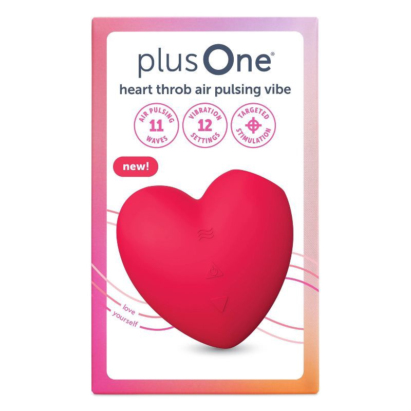 slide 2 of 9, plusOne Heart Throb Air Pulsing Vibrator, 1 ct