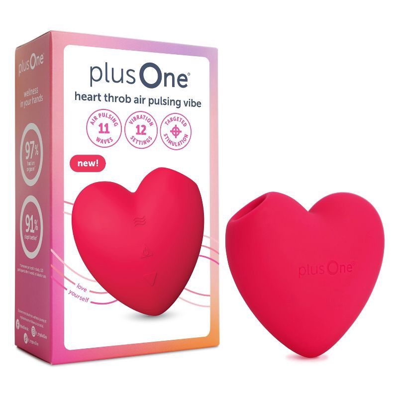 slide 1 of 9, plusOne Heart Throb Air Pulsing Vibrator, 1 ct