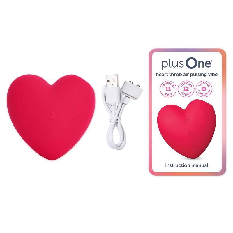 slide 6 of 9, plusOne Heart Throb Air Pulsing Vibrator, 1 ct