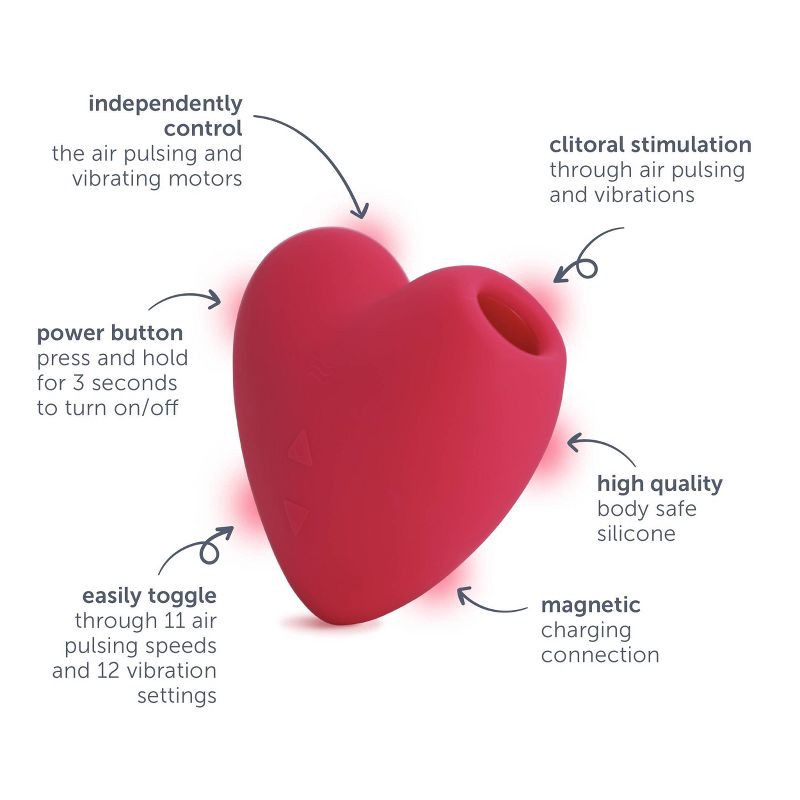 slide 7 of 9, plusOne Heart Throb Air Pulsing Vibrator, 1 ct