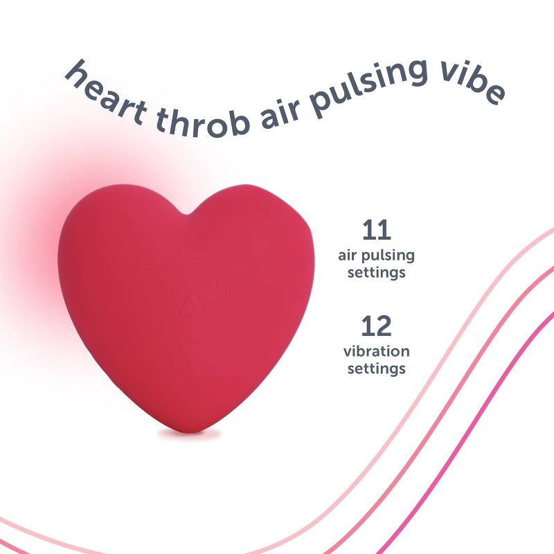slide 8 of 9, plusOne Heart Throb Air Pulsing Vibrator, 1 ct