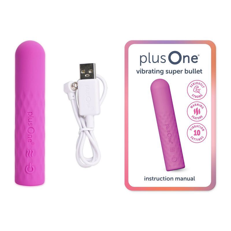 slide 6 of 8, plusOne Vibrating Super Bullet with Warming Heat Setting, 1 ct