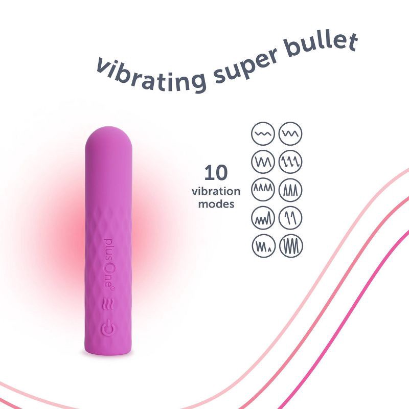 slide 8 of 8, plusOne Vibrating Super Bullet with Warming Heat Setting, 1 ct
