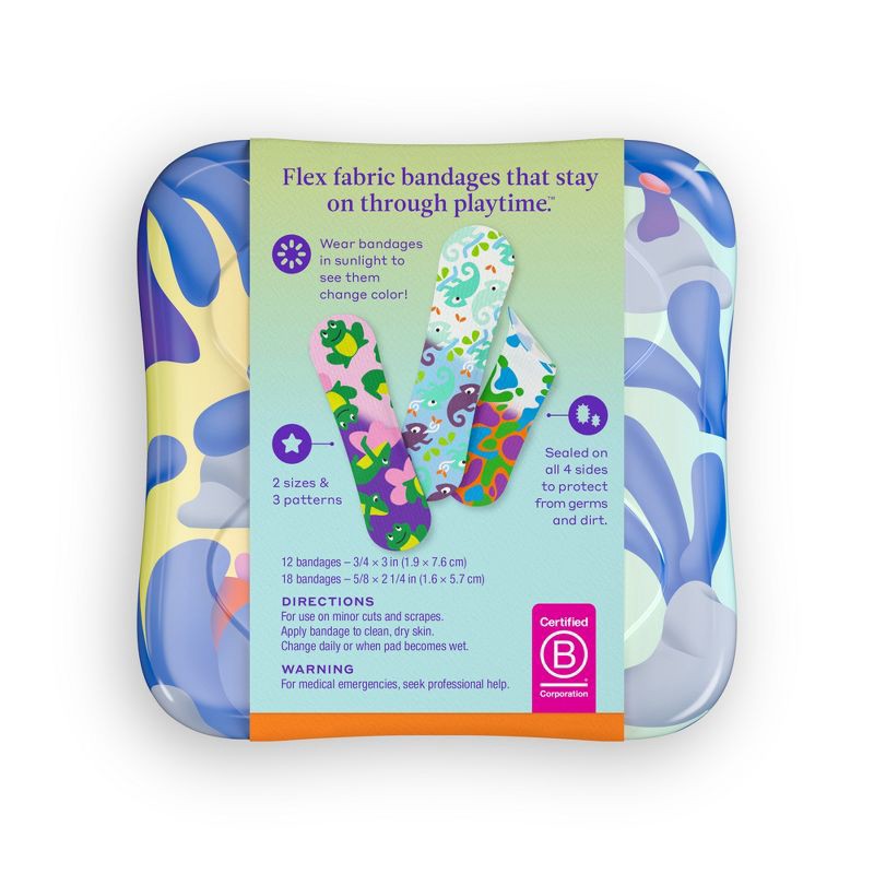 slide 5 of 8, Welly Color Changing Flex Fabric Bandages - 30ct, 30 ct