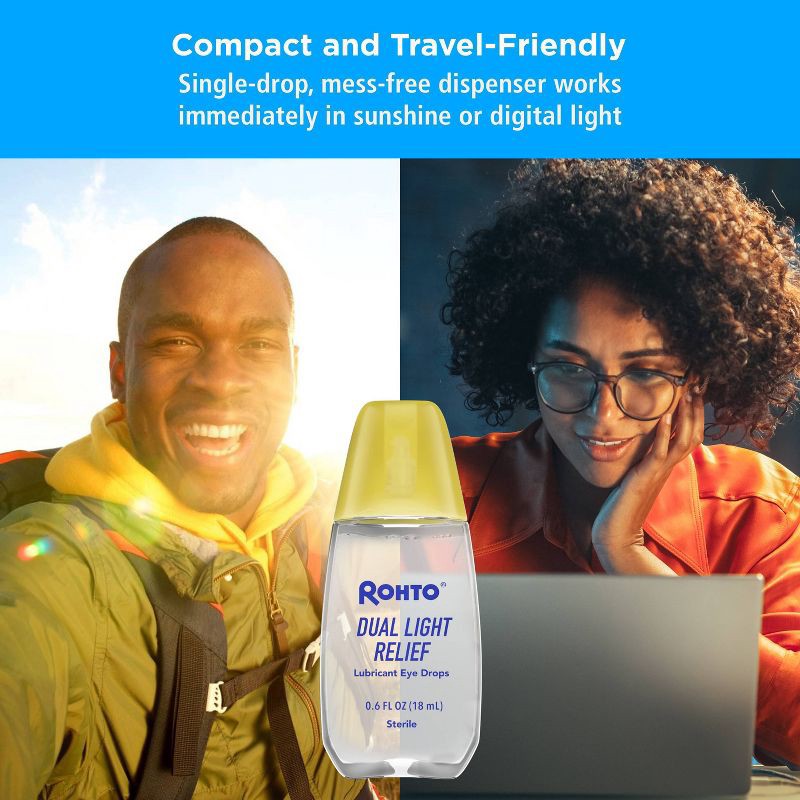 slide 4 of 7, Rohto Dual Light Relief Lubricant Eye Drops - 0.6 fl oz, 0.6 fl oz