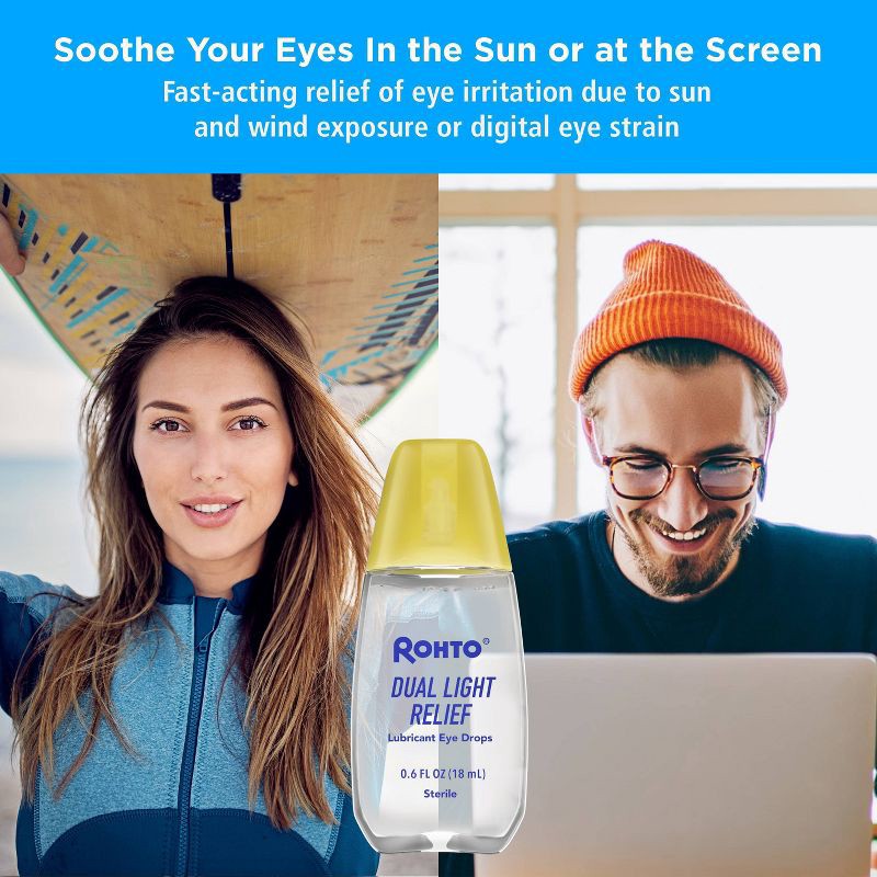 slide 7 of 7, Rohto Dual Light Relief Lubricant Eye Drops - 0.6 fl oz, 0.6 fl oz