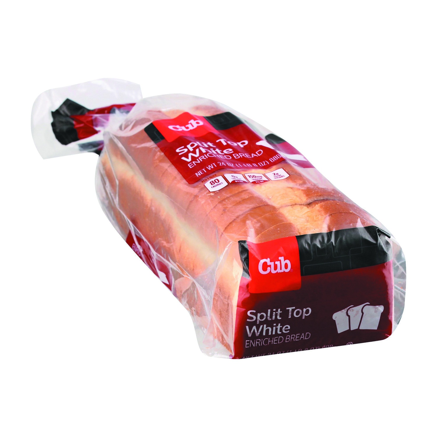 slide 1 of 1, Cub Bread, Enriched, White, Split Top, 24 Ounce, 24 oz