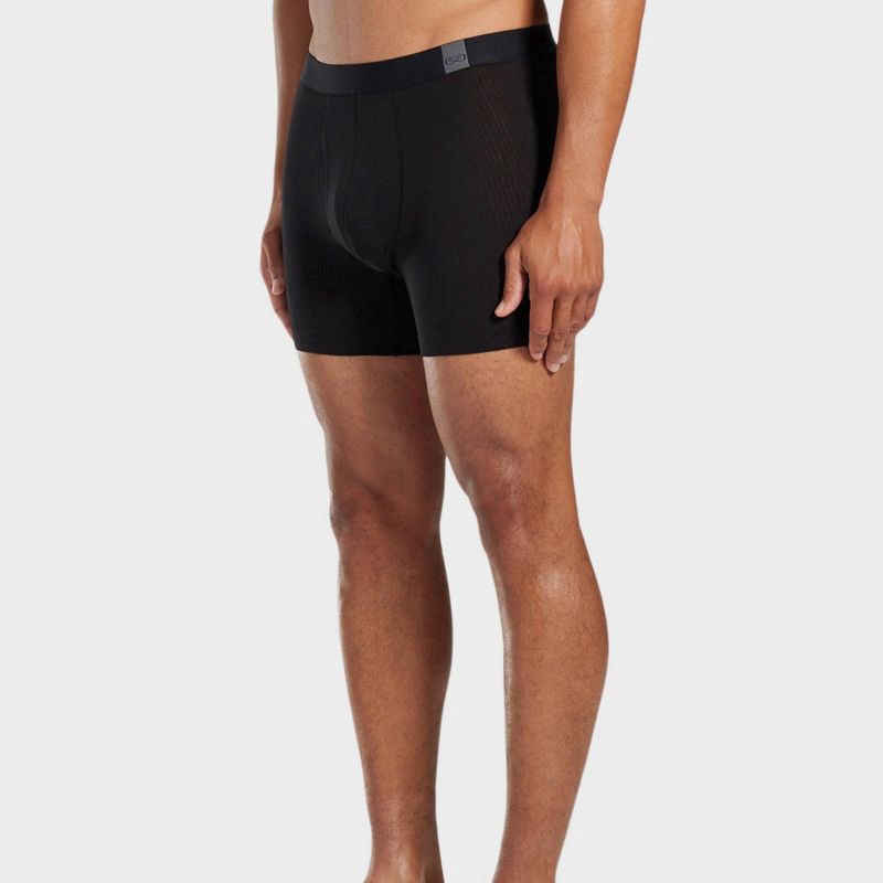 slide 4 of 6, Pair of Thieves Men's 3pk SuperiAir Boxer Briefs - Black M: Cotton Blend, Tagless, Full Waistband Elastic, Medium Size, 3 ct
