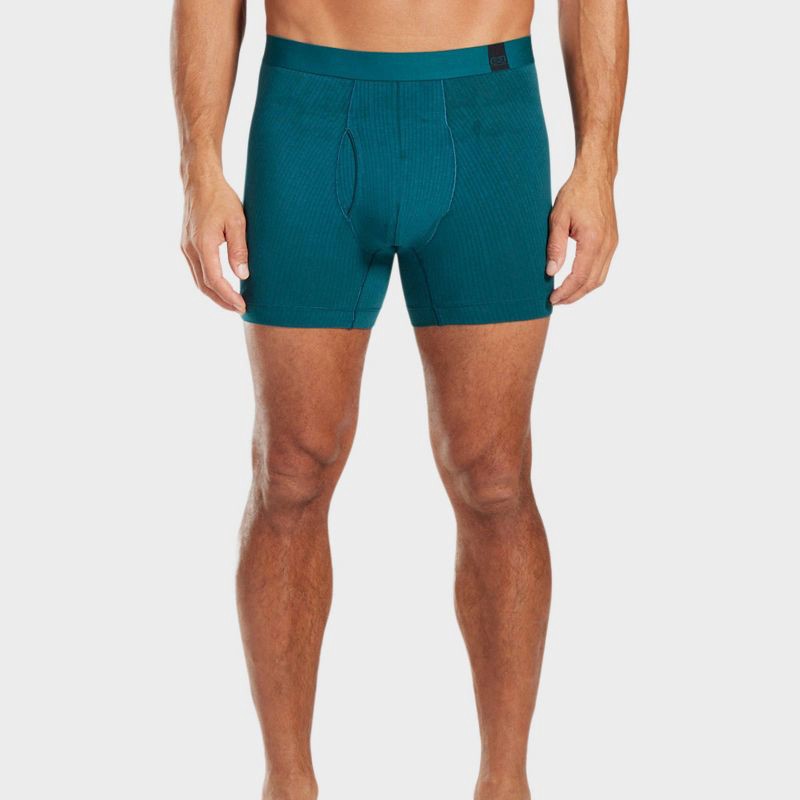 slide 3 of 5, Pair of Thieves Men's 3pk SuperiAir Boxer Briefs - Dark Teal Blue M: Tagless, Full Waistband Elastic, Knit Fabric, 3 ct