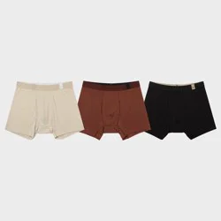Pair of Thieves Men's 3pk SuperiAir Boxer Briefs - Brown M: Cotton Blend, Tagless, Flat Seams, Elastic Waistband, Machine Washable