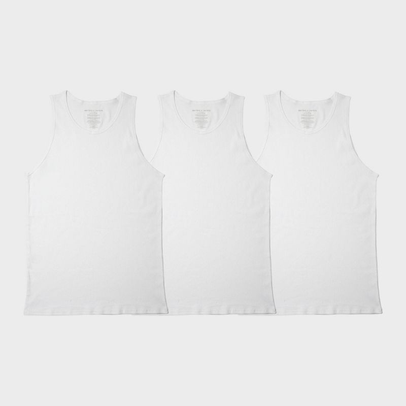 slide 1 of 6, Pair of Thieves Men's 3pk SuperiAir Cotton Tank Top - White S: Tagless, Crew Neck, Below Waist, 3 ct