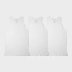 Pair of Thieves Men's 3pk SuperiAir Cotton Tank Top - White XL: Tagless, Crew Neck, Sleeveless, Jersey Fabric