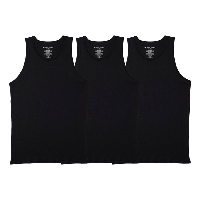 slide 1 of 6, Pair of Thieves Men's 3pk SuperiAir Cotton Tank Top - Black M: Tagless, Crew Neck, Jersey Fabric, 3 ct