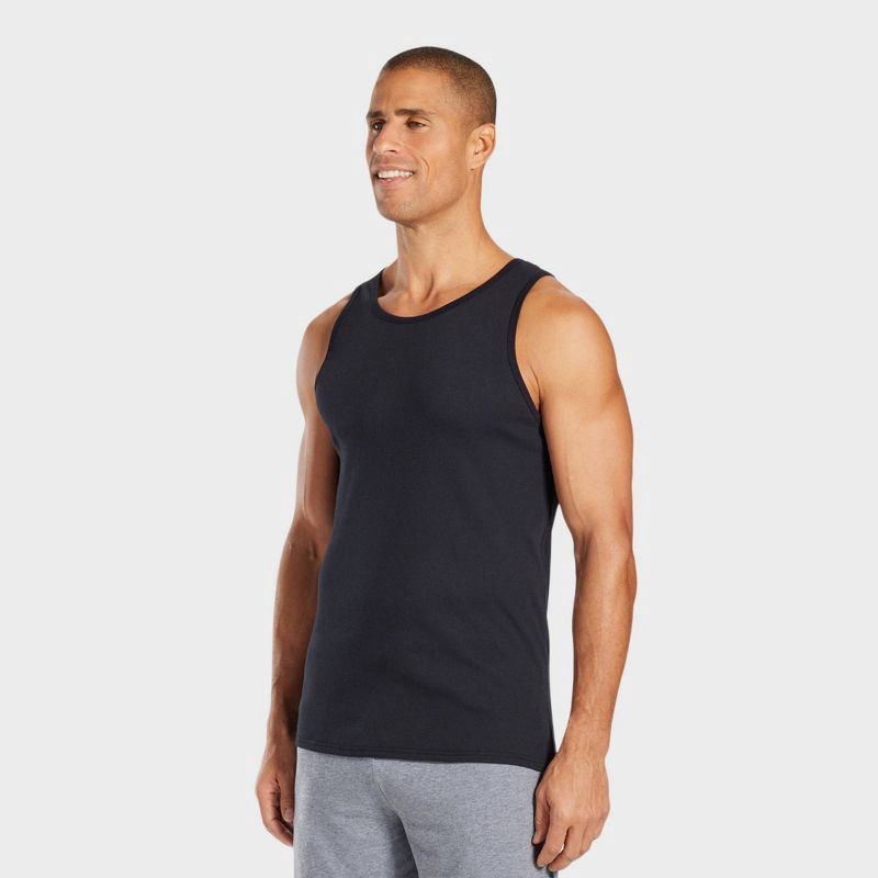 slide 5 of 6, Pair of Thieves Men's 3pk SuperiAir Cotton Tank Top - Black L: Tagless, Crew Neck, Jersey Fabric, 3 ct