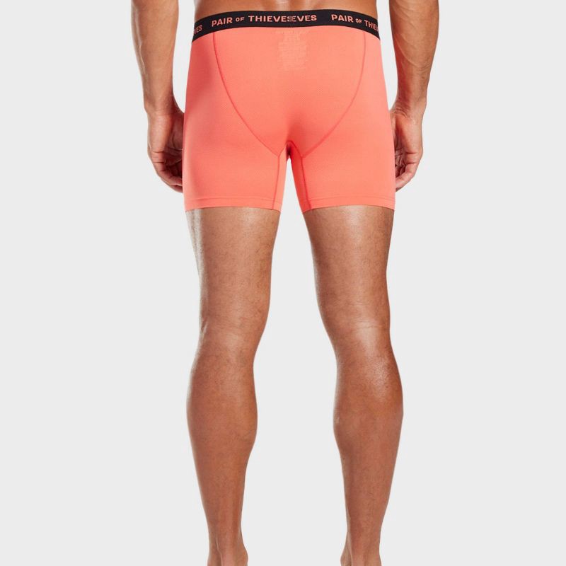slide 4 of 5, Pair of Thieves Men's 2pk Super Fit Solids Boxer Briefs - Coral Pink M: Seamless, Tagless, Mesh Fabric, Medium Size, 2 ct