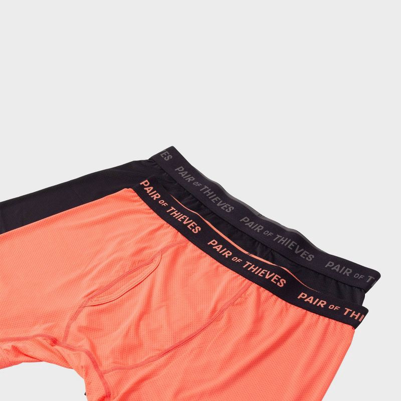 slide 2 of 5, Pair of Thieves Men's 2pk Super Fit Solids Boxer Briefs - Coral Pink XL: Seamless, Tagless, Mesh Construction, 2 ct