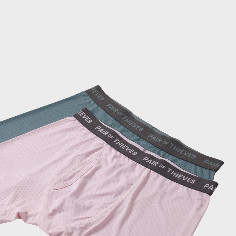 slide 1 of 5, Pair of Thieves Men's 2pk Super Fit Solids Boxer Briefs - Lavender Gray XL: Tagless, Mesh, Flat Seams, Elastic Waistband, 2 ct