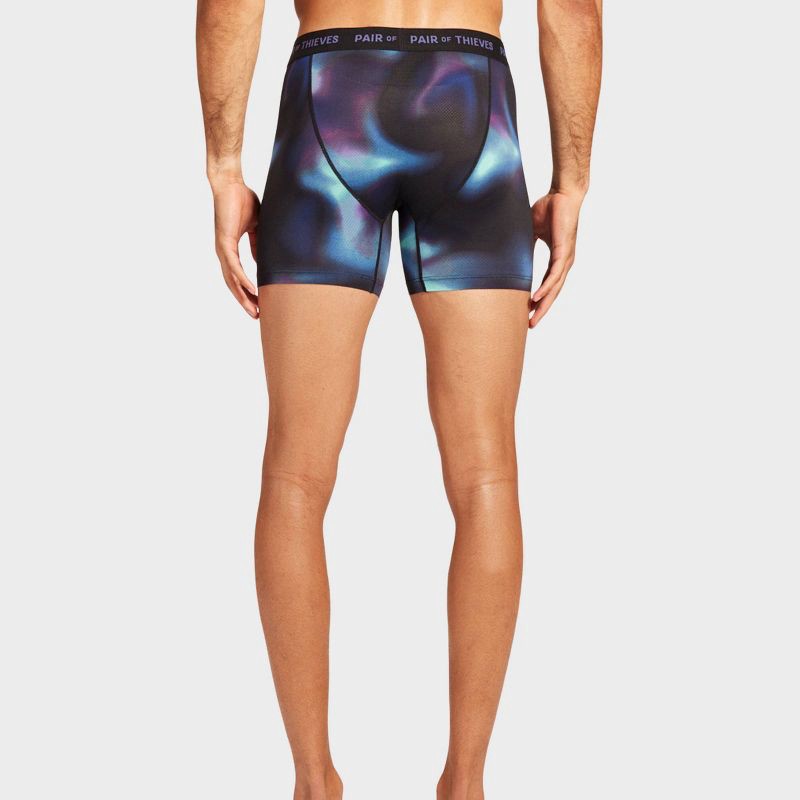 slide 5 of 5, Pair of Thieves Men's Super Fit Print Boxer Briefs 2pk - Vibrant Purple M: Tagless, Mesh, Galaxy Pattern, 2 ct