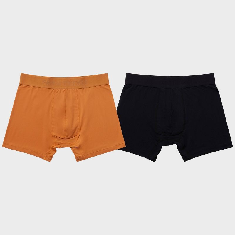 slide 2 of 6, Pair of Thieves Men's 2pk Hustle Boxer Briefs - Gold S: Nylon Spandex Blend, Tagless, Flat Seams, 2 ct