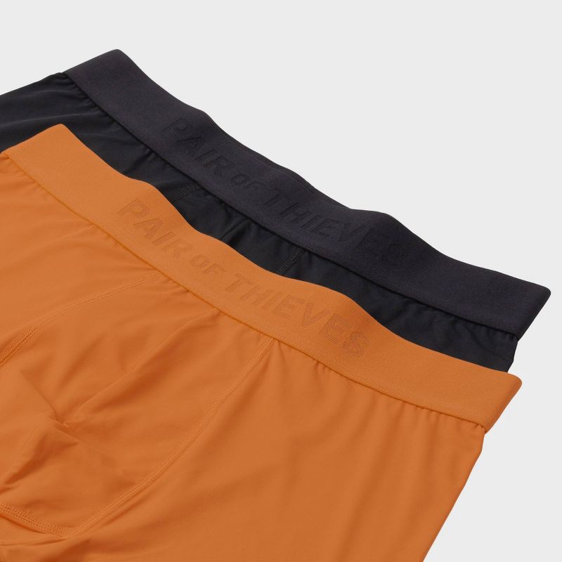 slide 3 of 6, Pair of Thieves Men's 2pk Hustle Boxer Briefs - Gold M: Nylon & Spandex, Tagless, Elastic Waistband, Flat Seams, Machine Wash, 2 ct