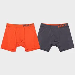 Pair of Thieves Men's 2pk Sport Boxer Briefs - Tomato Red M: Polyester-Spandex Blend, Tagless, Elastic Waistband, Mesh Fabric